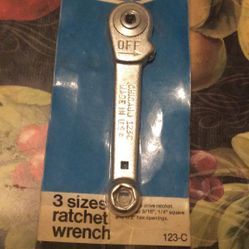  VINTAGE IMPERIAL EASTMAN 123-C 3 SIZED RATCHET WRENCH. 3/16 1/2 1/4” Factory sealed packages