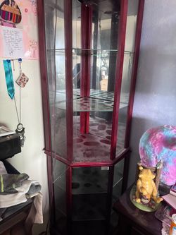 Corner Curio Cabinet with Glass Shelves