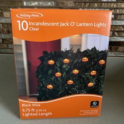 BRAND NEW JACK O LANTERN LIGHTS BLACK WIRE 