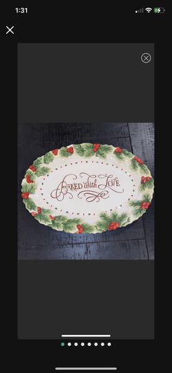 Fitz And Floyd Holly Berry Cookie Serving Christmas Platter