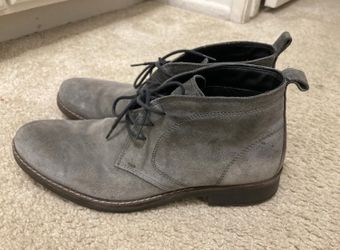 Nordstrom Men's 1901 Gray Suede Chukka Boots Lace-Up Waterproof Italy Size 9.5