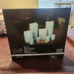 FURORA LIGHTING LED Flameless Candles with Remote Control, White in Set of 8, Real Wax Battery Operated Pillars and Votives LED Candles with Flickerin