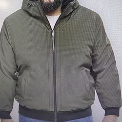 Dockers Mens Big and Tall Sherpa Lined Hooded Midweight Softshell Jacket Size L  tall Color Green New