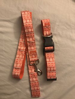 Christmas dog collar and leash