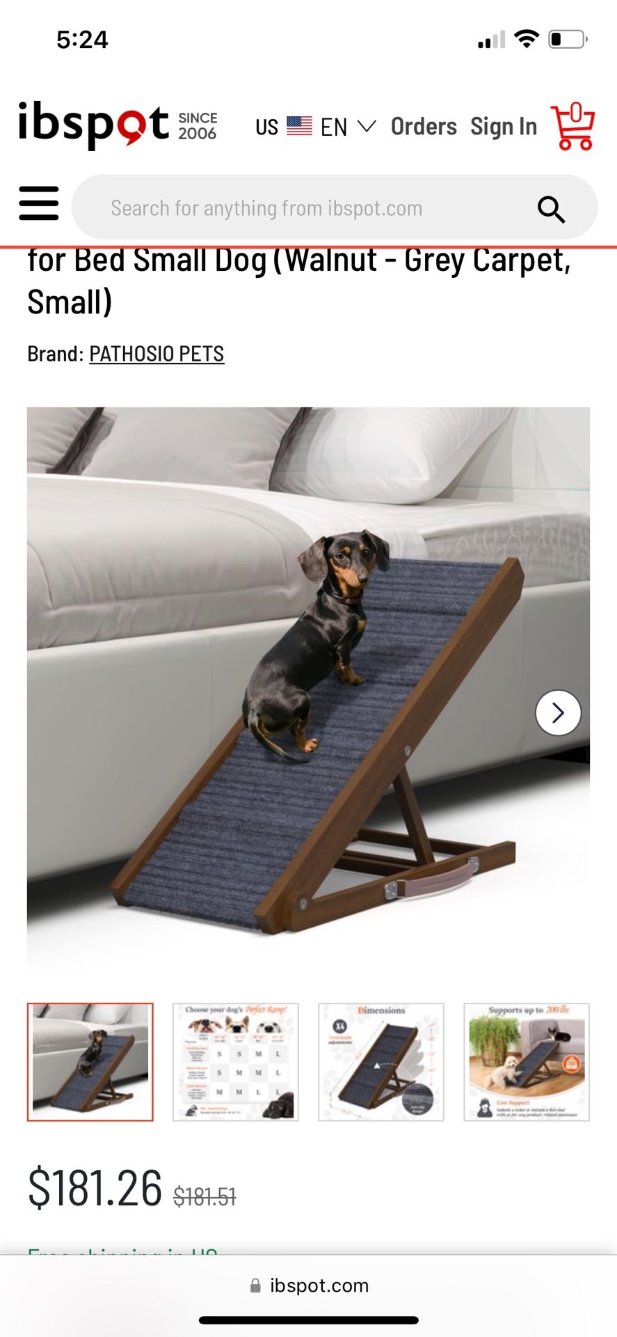 PATHOSIO Dog Ramps for Bed Portable Dog Ramp for Couch, Folding Dog Ramp for All Breeds Real Wooden Ramp for Dogs to Get on Bed, Adjustable Dog Ramp f