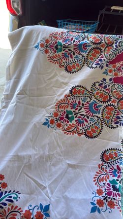 Large cotton mandala tapestry
