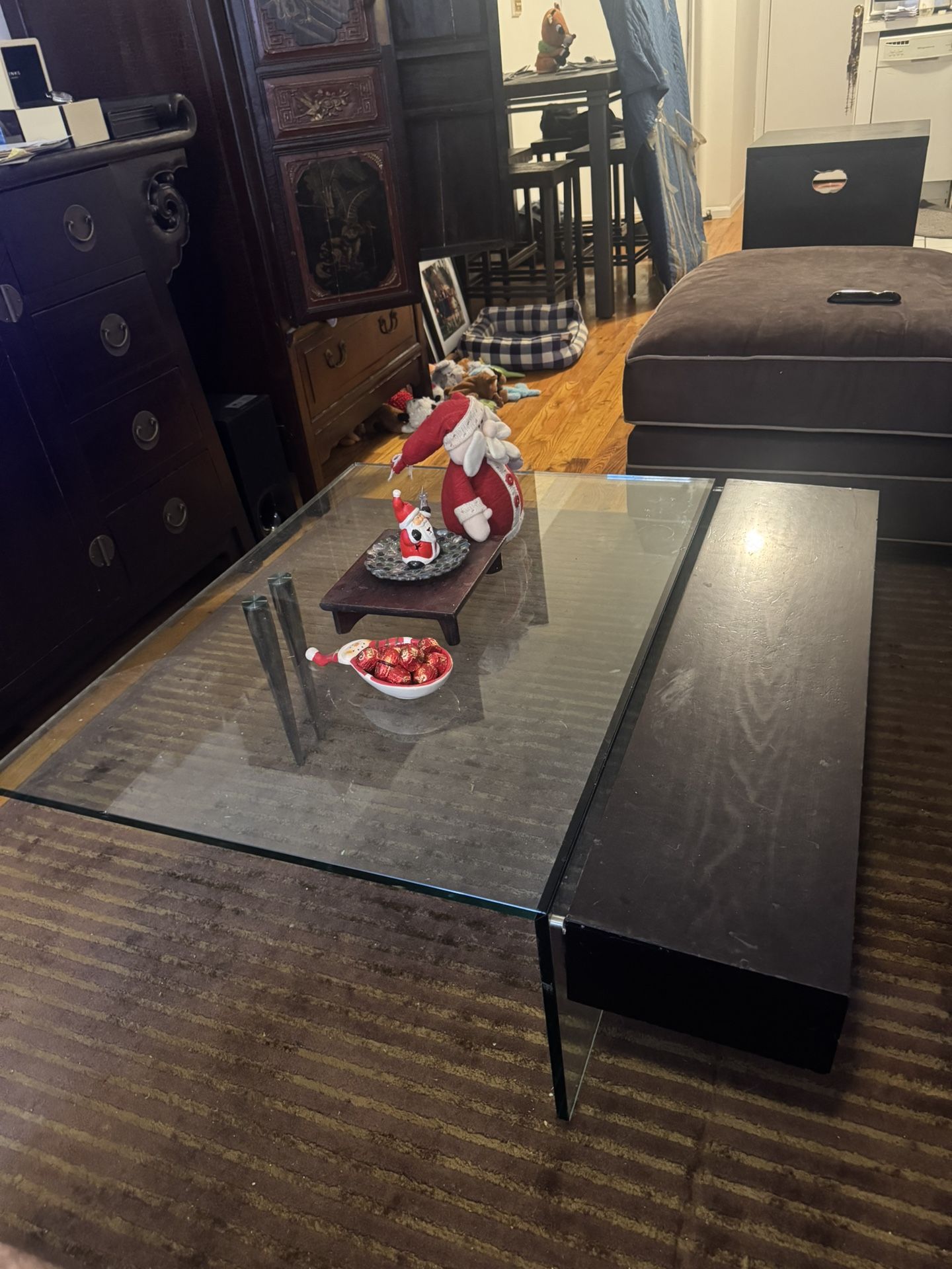 Glass And Wood Combo Coffee Table 