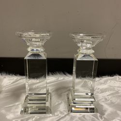 RICCI CASA COLLECTION CRYSTAL CANDLESTICKS
