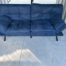 Navy Blue Swede Futon