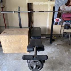 Weight bench with bar no weights 300