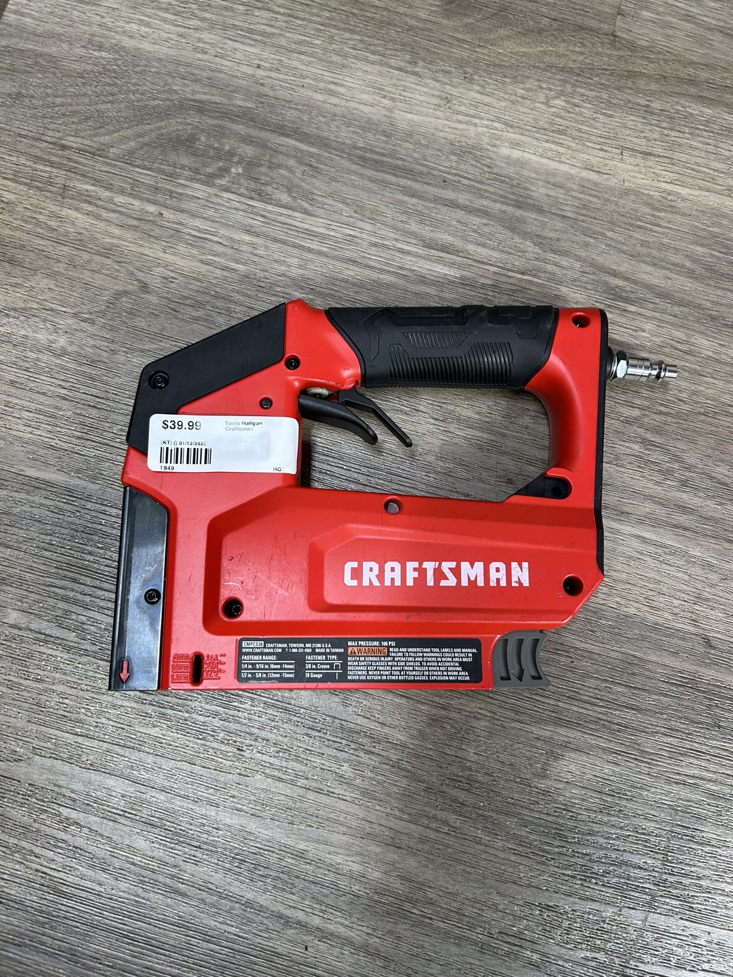 Craftsman Air Stapler CMPCS38