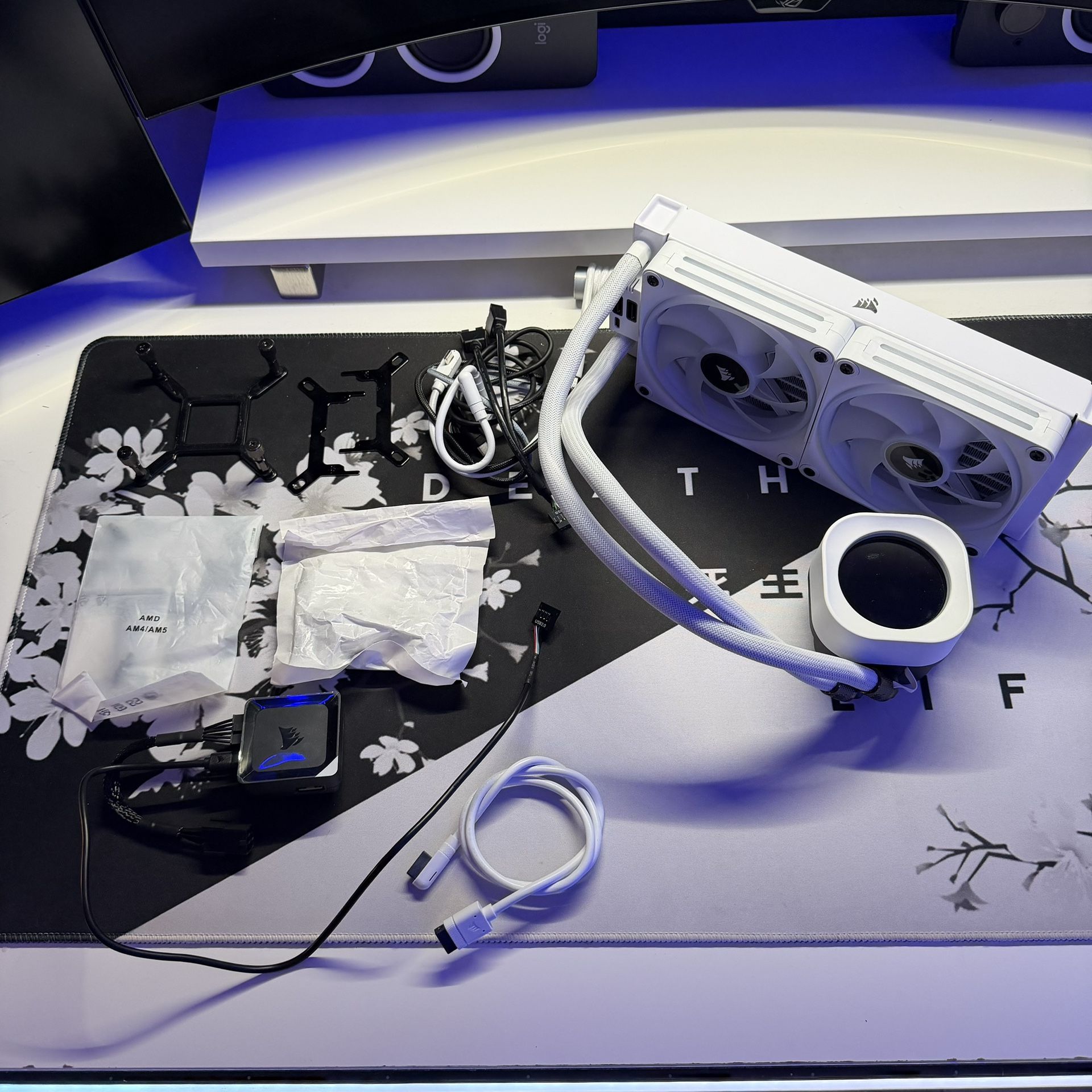 Corsair H100i LCD Screen AIO 240MM CPU Cooler Gaming PC Desktop Computer 