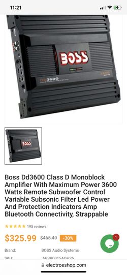 Boss 3600. watts Amp For Subs 