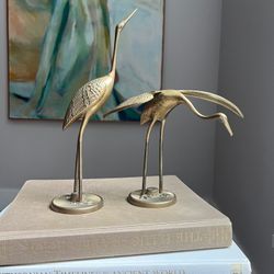 Vintage Brass Set Of Cranes ( firm on price )