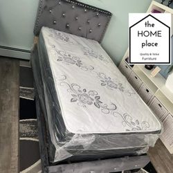 🚨 Package Deal!!!🚨Brand New Twin Bed Frame With Mattress Set, In Stock Ready For Delivery TODAY!! 🚚 