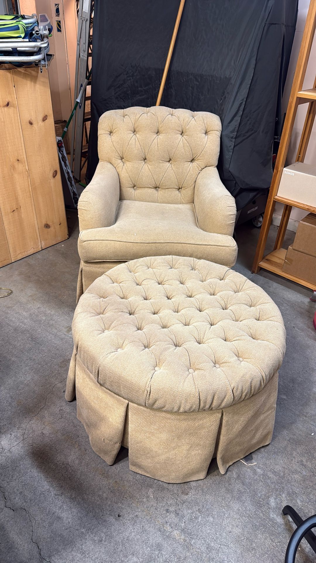 Upholstered Chair And Ottoman