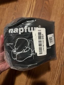 Napfun Memory Foam Travel Neck Pillow Adjustable Black Compact For Airplane
