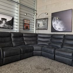 Gray Power recliners Sectional 