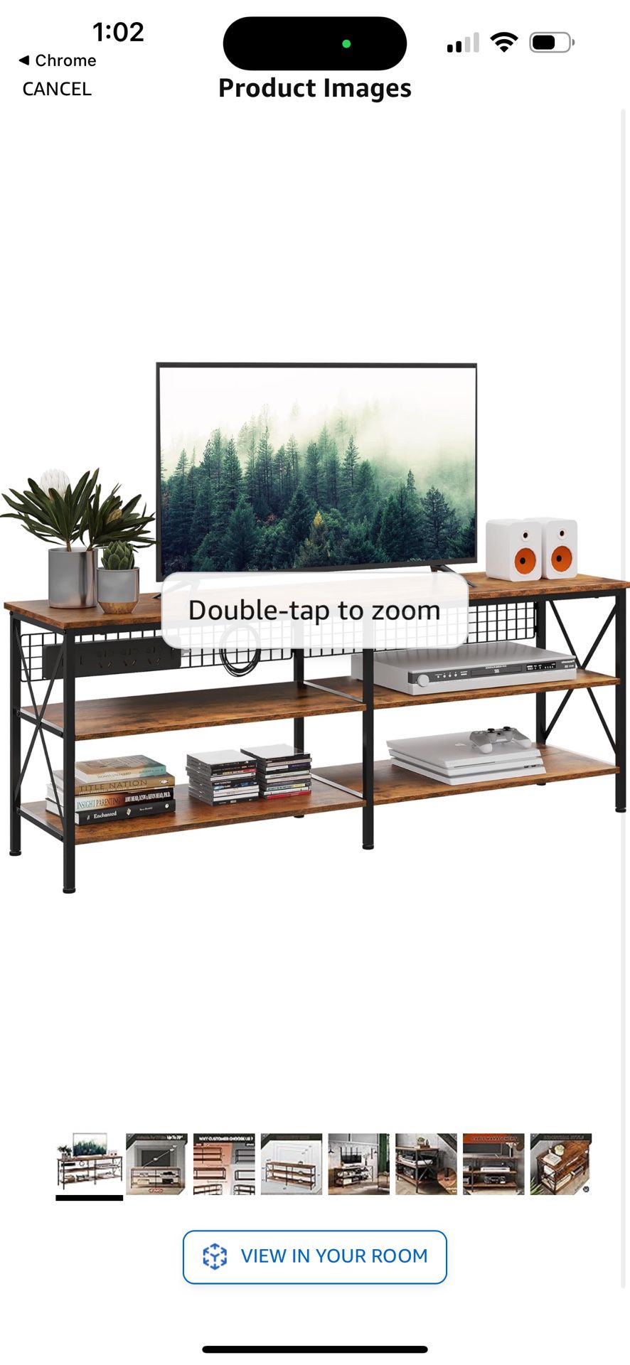 WLIVE TV Stand for 65 70 inch TV, Entertainment Center with Cable Management, TV Console with Storage Shelves, Steel Frame, Wood Board, for Living Roo