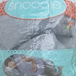 Snoogle Pregnancy Pillow With Gray Jersey Cover 