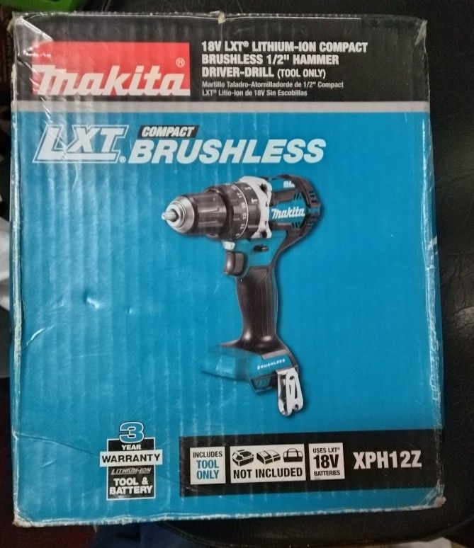 NEW* Makita 18V LXT Compact Brushless 1/2" Hammer Driver/ Drill XPH12Z