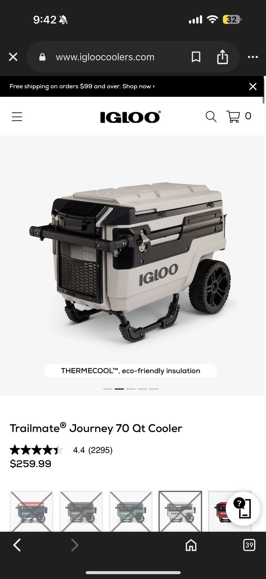 Igloo Trailmate Journey 70Qt Wheeled Cooler,