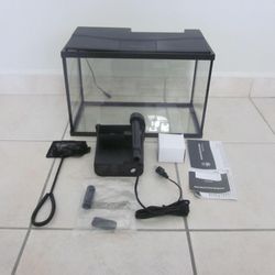 New  5.5 Fish Tank , Filter , Lid , Light , Net , Manual . (  Free Heater And Gravel With Purchase  )