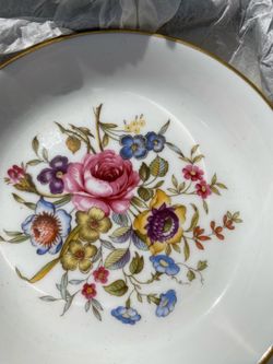 Vintage Royal Worcester Fine Bone China Floral Rose Trinket Pin Dish / Plate - NEW in Box