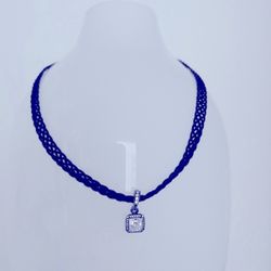 Pandora Black choker necklace with Dangling sparkling Charm & free Sunglasses Cloth. 