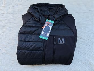 Merrell Men's Hooded Mixed Media Puffer Softshell Jacket Size XL
