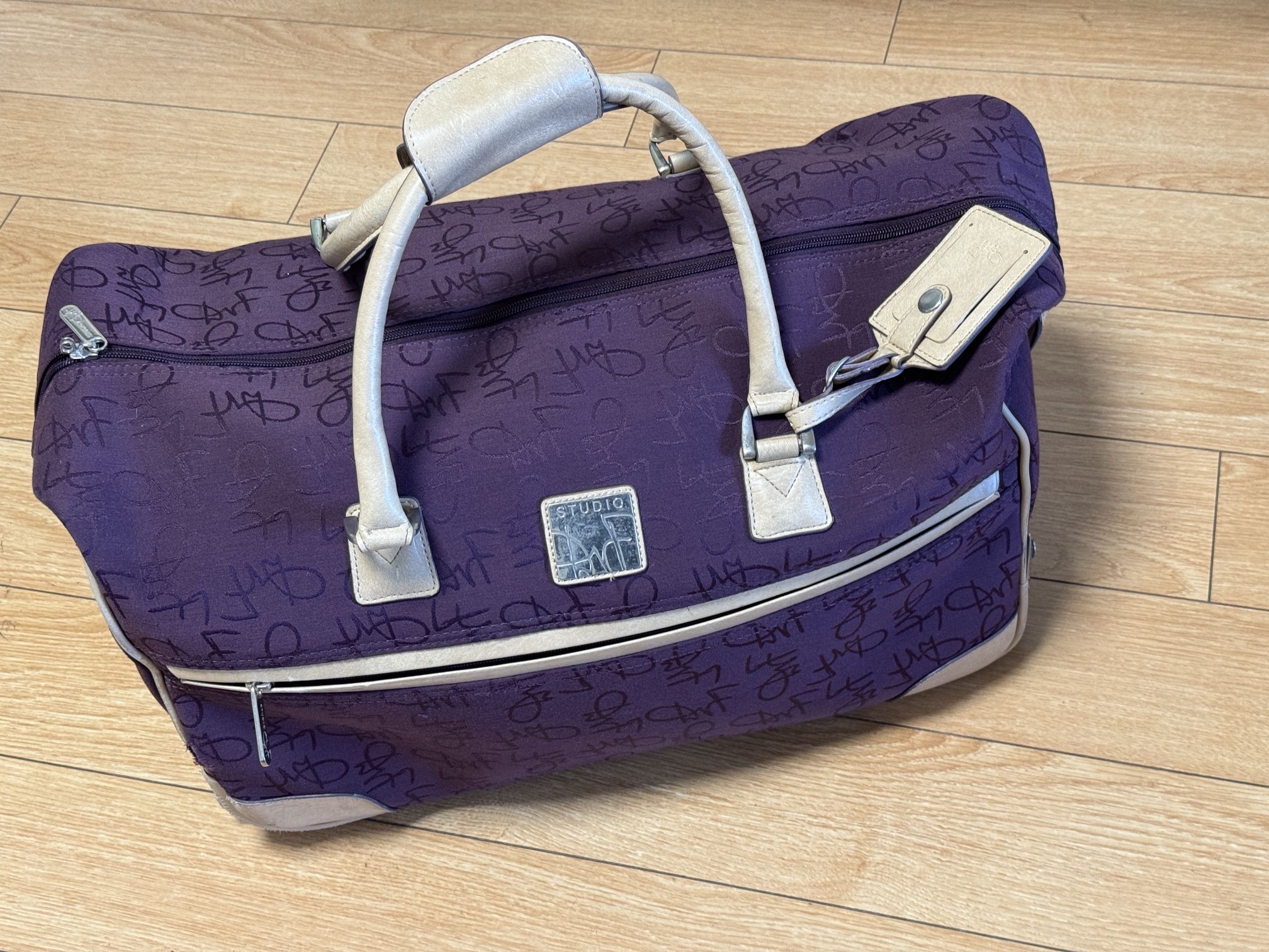 Diane Von Furstenberg Purple Travel Bag Roller Suitcase Luggage DVF Designer