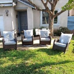 2 swivel chairs 2 rocking chairs four piece patio furniture set outdoor patio furniture patio chairs 🆕🚚🚎🆕