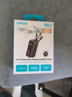 Anker 3un 1 Power Bank,Charger and USB C Cable