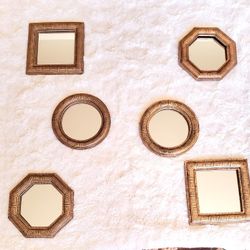 Brass 6 Vintage And Antique Mirrors 