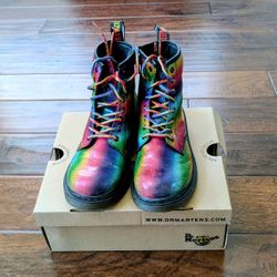 Dr Martens Boots Youth Kids Size 3 / Ombre Glitter Rainbow UK 2 EU 34