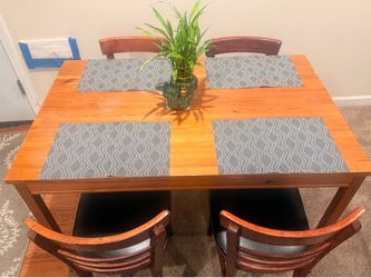 Classic Wooden Dining Table Set with 4 Chairs