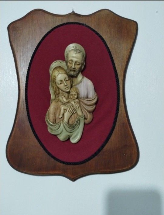 VINTAGE 3D RELIGIOUS WALL PLAQUE - MADE IN ITALY 15"×12"