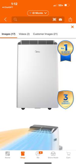 Midea DUO 12,000 BTU Portable AC with Heat – Open Box