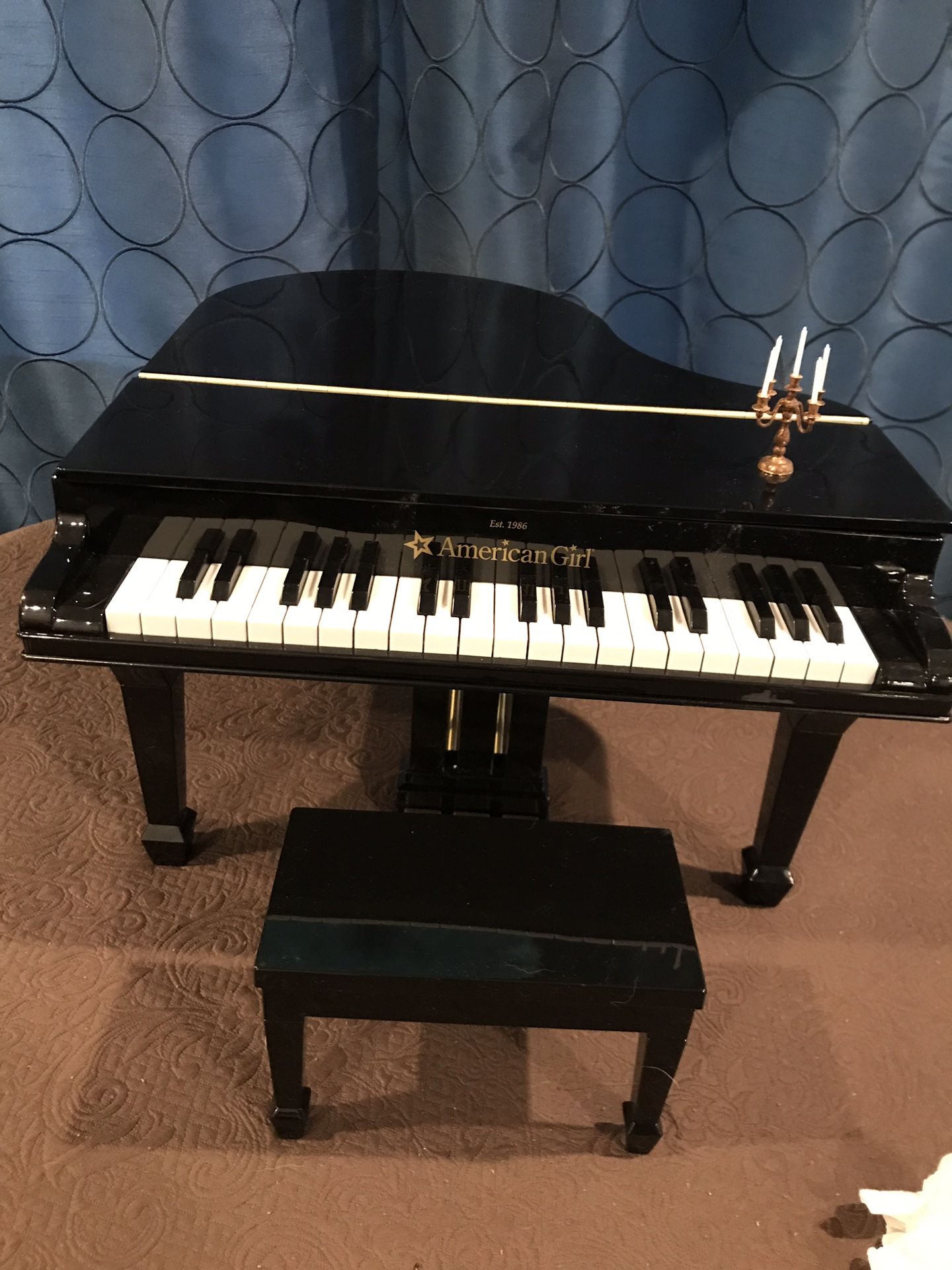 RETIRED American Girl Doll Baby Grand Piano and Bench with Books and Certificate