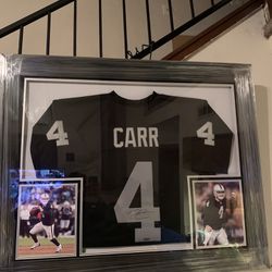 Raiders Derek Carr Signed Jersey And Photos