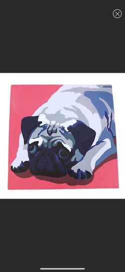 Pug dog painting wall art