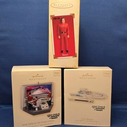 Hallmark Keepsake Star Trek II: The Wrath Of Khan Christmas Ornaments • Magic Sound & Light • Lot Of 3
