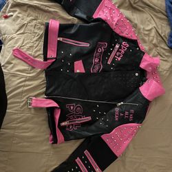 Pink/Black Leather Jacket 
