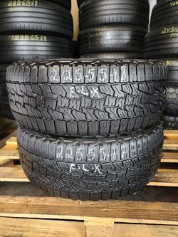 225 55R 18 FALKEN WILDPEAK ALL TERRAIN TIRES 2255518 USED TIRES (PAIR) MOUNT BALANCE INCLUDED