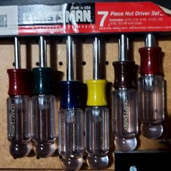 Vintage Craftsman 7-Piece Nut Driver Set (Made in USA) with Rack- Great Condition 🇺🇸 
