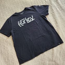 HURLEY Men’s Black Graphic Short Sleeve T-Shirt Size XXL 100%Cotton