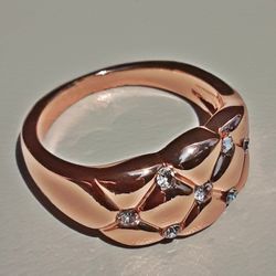 White Sapphire Gold Filled Ring Size 8