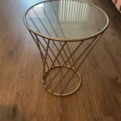 Gold Glass Side Table