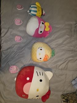 Sanrio Squishmallows Lot — My Melody, Hello Kitty & Purin (4)