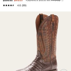 Ariat Gunslinger Cayman Skin Square Toe Boots